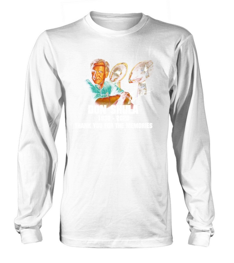 Don Shula signature 1930 2020 thank you for the memories shirt Long sleeved Unisex