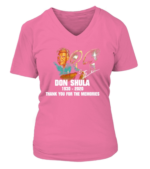 Don Shula signature 1930 2020 thank you for the memories shirt V-neck T-Shirt Woman