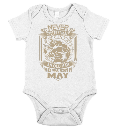 an old man who was born in may Short Sleeve Baby One-Piece