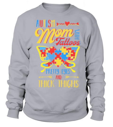 Autism Mom With Tattoos Mother Autistic Awareness Women's Sweatshirt