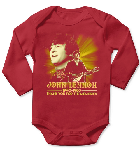John Lennon 1940 1980 thank you for the memories signature Long Sleeve Baby One-Piece