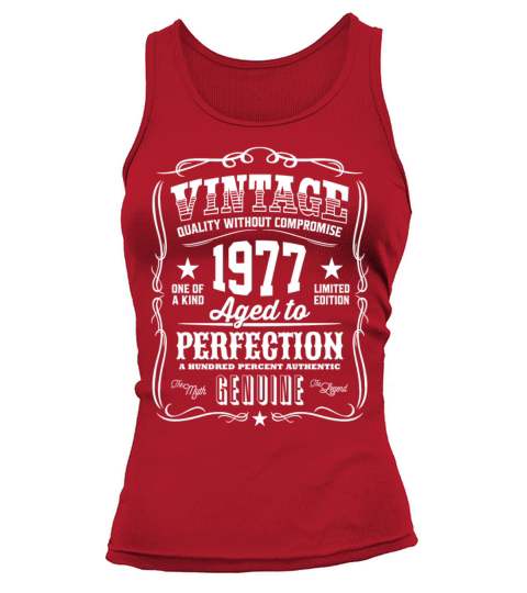 Vintage 1977 Aged to Perfection White Print Women's Tank Top