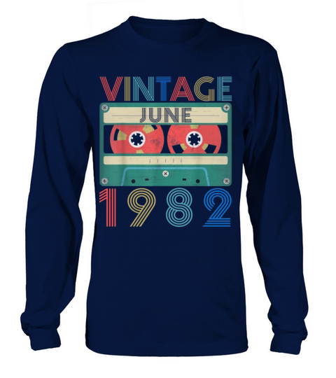 Retro Vintage June 1982 birthday Men's Long Sleeve