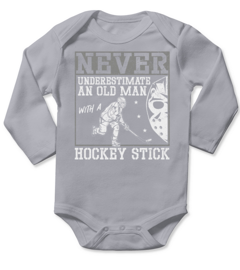 Ice Hockey Vintage Dad Father Long Sleeve Baby One-Piece