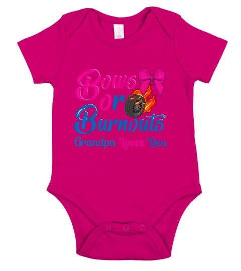 Mens Bows or Burnouts Grandpa Loves You Gender Reveal Short Sleeve Baby One-Piece