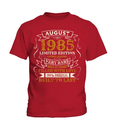 35 Years Birthday Vintage Born August 1985 Kids T-Shirt