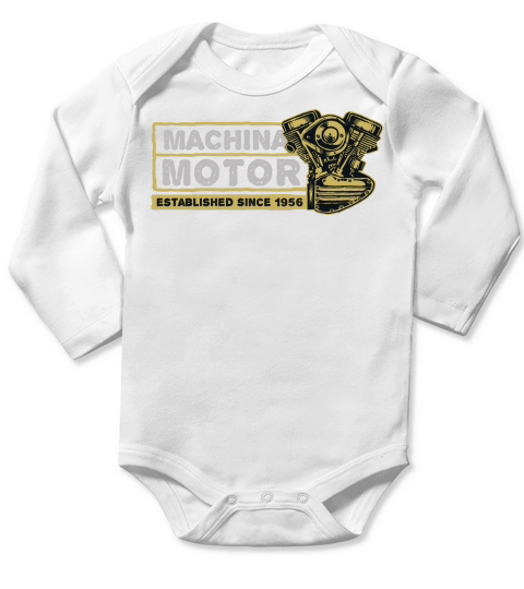 Machina Motor.ai - Inverted 2 Colors Long Sleeve Baby One-Piece