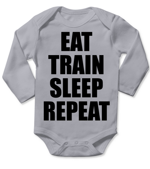Eat train sleep repeat Long Sleeve Baby One-Piece