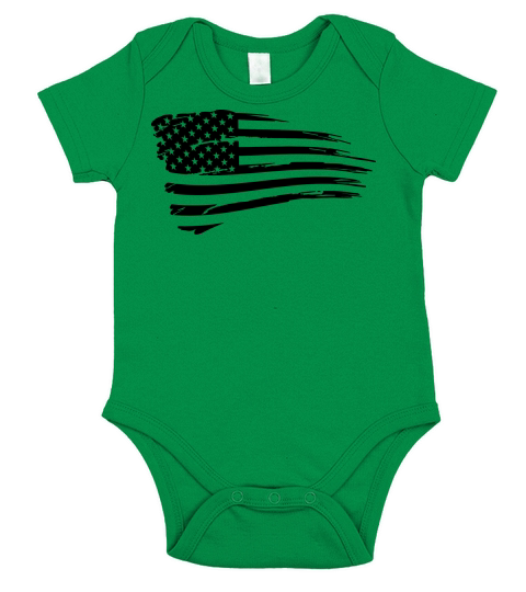 Vintage American Flag Tactical Subdued Short Sleeve Baby One-Piece