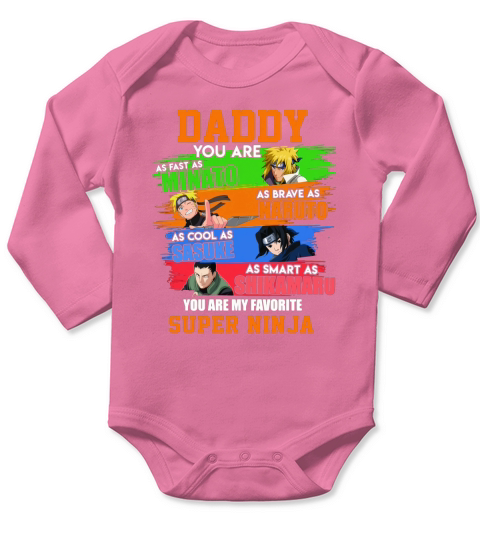 Daddy Minato Naruto Sasuke Shikamaru Super Ninja Father’s day Long Sleeve Baby One-Piece