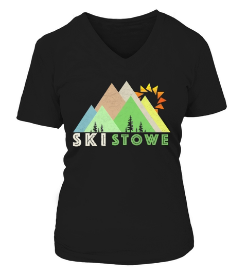 Ski Stowe Shirt-Retro Vintage Stowe, VT T-Shirt V-neck T-Shirt Woman