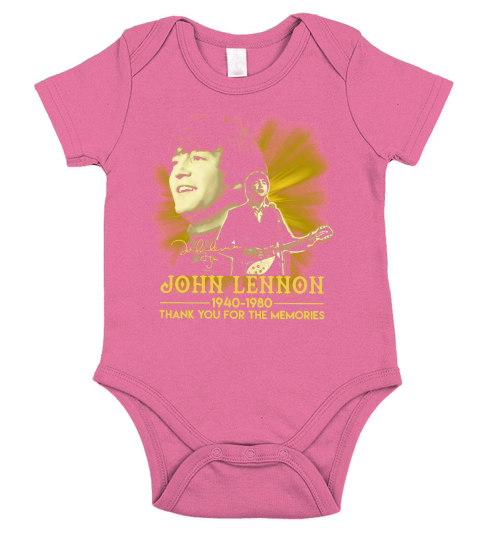 John Lennon 1940 1980 thank you for the memories signature Short Sleeve Baby One-Piece