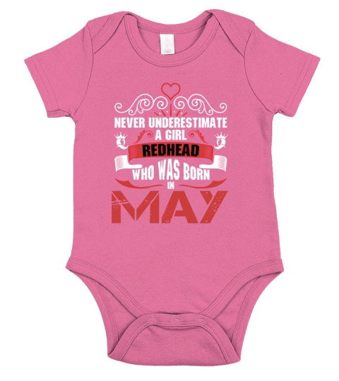 Never Underestimate A Girl Redhead Born In May Short Sleeve Baby One-Piece