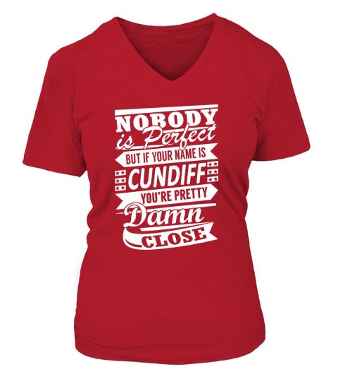 CUNDIFF Nobodys Perfect Name Shirts V-neck T-Shirt Woman