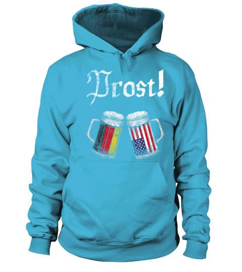 Prost Beer German American Flag Men's Hoodie