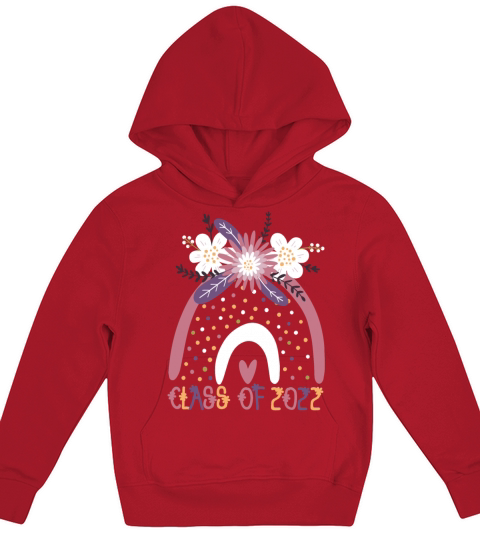 class of 2022 colorful rainbow Kids Hoodie