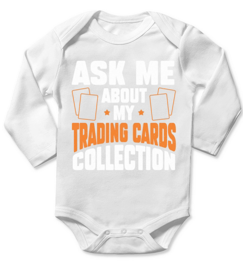 Ask Me Trading Cards Collection Deck Card Long Sleeve Baby One-Piece