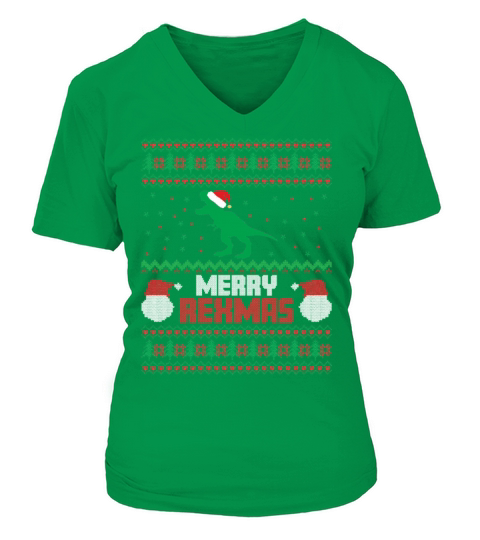Merry Rexmas - Funny dinosaurs Christmas Women's V-Neck T-shirt