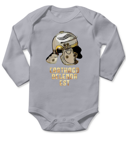 Carthago Delenda Est Roman Quote Long Sleeve Baby One-Piece