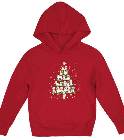 Awesome Cute Maltese dog Christmas Tree gift decor Xmas tree shirt Kids Hoodie