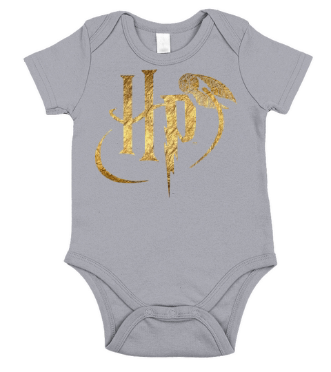 Harry Potter Small Logo Gold Short Sleeve Baby One-Piece