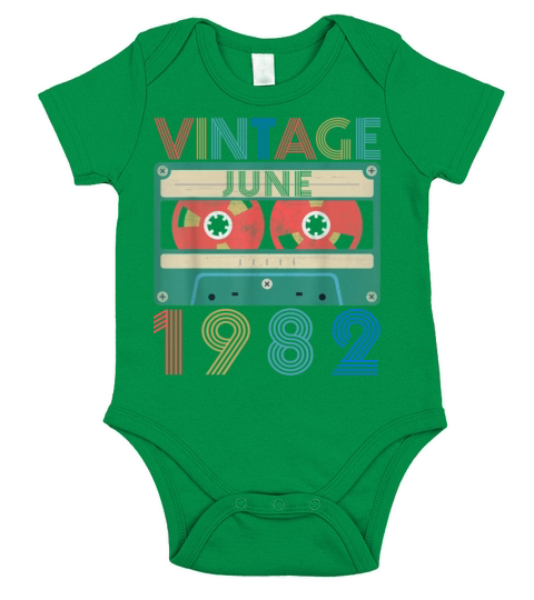 Retro Vintage June 1982 birthday Short Sleeve Baby One-Piece