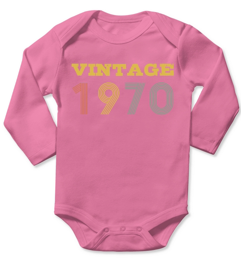 Vintage 1970 Long Sleeve Baby One-Piece