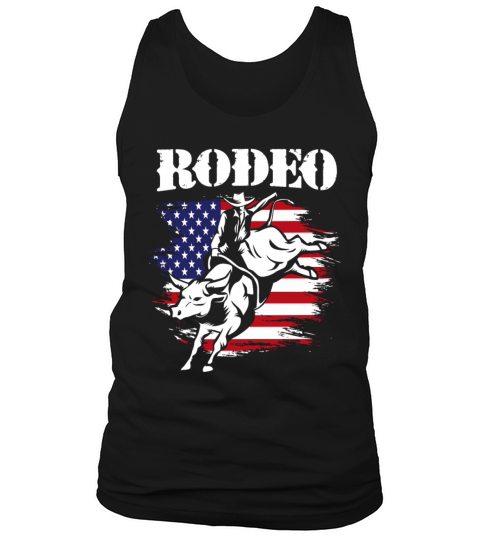 American Flag 4th Of July Vintage USA Flag Rodeo Men's Tank Top