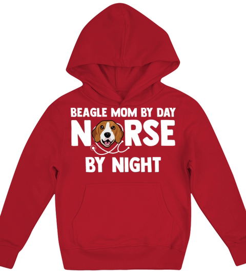 Beagle Mom By Day Nurse By Night Puppy Dog Pet Kids Hoodie