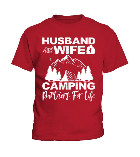 Husband And Wife Camping Partners For Life Funny Kids T-Shirt