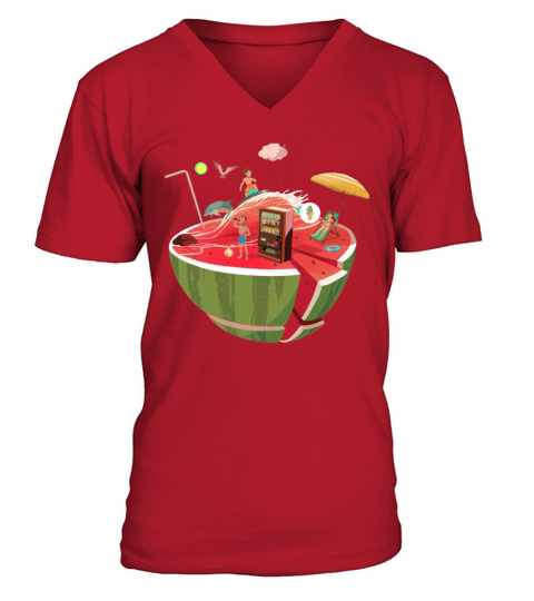 Watermelon Beach Men's V-Neck T-shirt