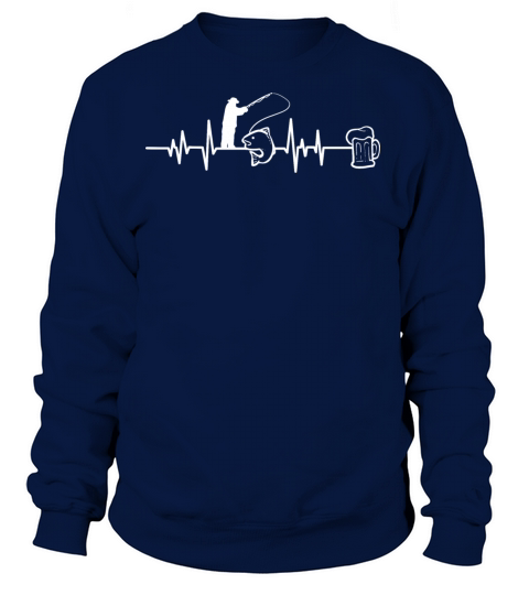 Fisherman Heartbeat Beer Fly Fishing Dad Fish Hook Women's Sweatshirt