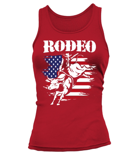 American Flag 4th Of July Vintage USA Flag Rodeo Women's Tank Top