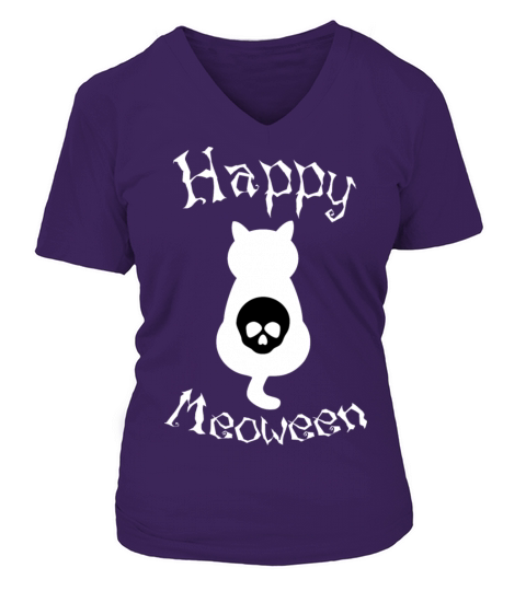 Happ Meoween white Women's V-Neck T-shirt