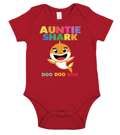 Auntie Shark Doo Doo Short Sleeve Baby One-Piece