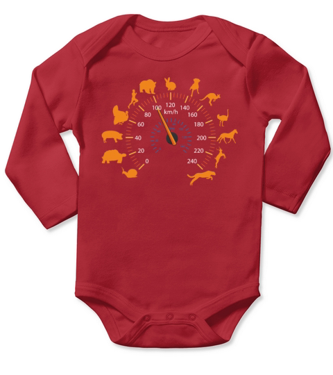 Animal Running Speedometer Runners Speed Limit Long Sleeve Baby One-Piece