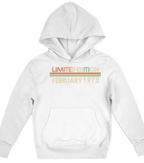 50th birthday February vintage 1972 gift idea Kids Hoodie