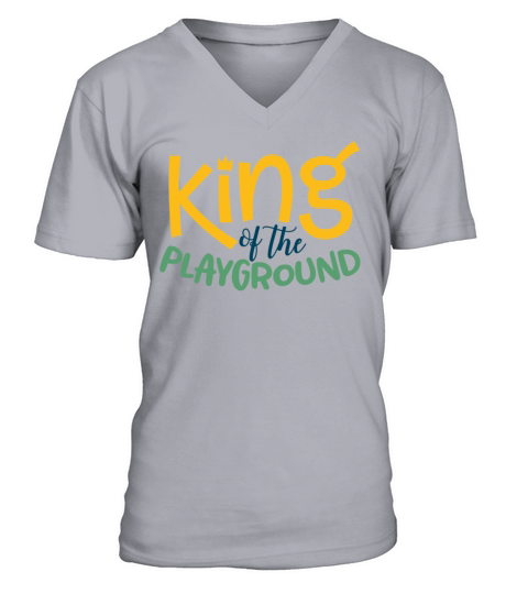 King Of The Playground First Day Or School Uniform For Boys Funny Humor Crown Graphic Love School Men's V-Neck T-shirt