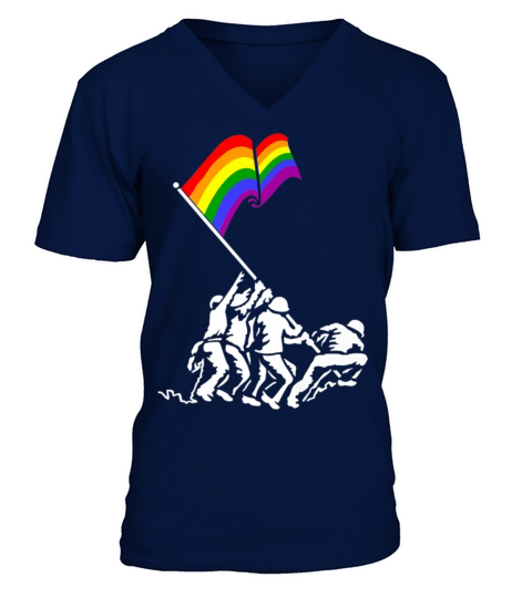 Veteran Gift-Iwo Jima Pride Flag Lgbt Rights For M Men's V-Neck T-shirt