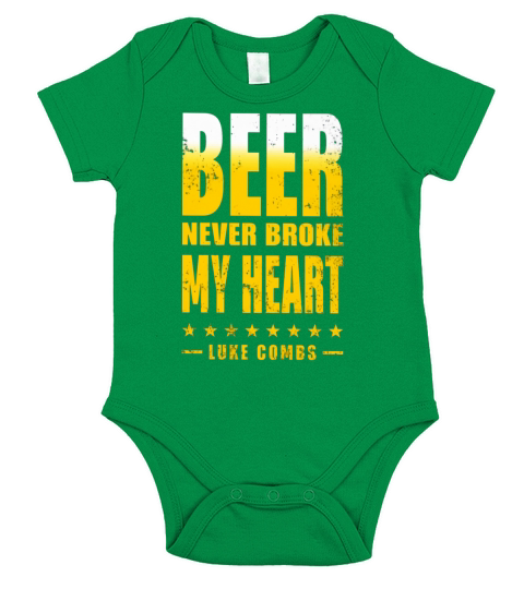 Luke Combs Merch Beer Never Broke My Heart Hoodie Short Sleeve Baby One-Piece