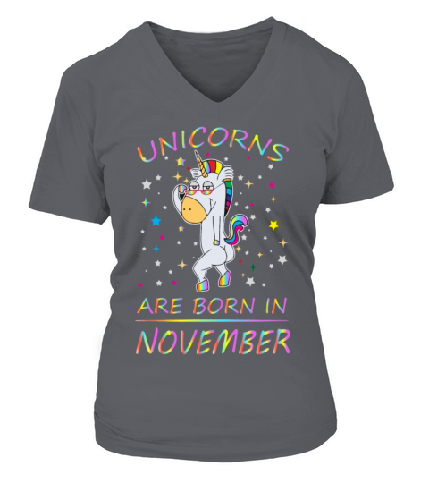 UNICORNS ARE BORN IN NOVEMBER Women's V-Neck T-shirt