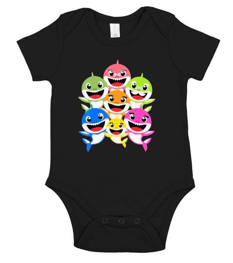 Family Of The Baby Shark Short Sleeve Baby One-Piece