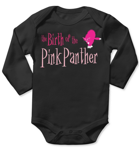 The Birth Of The Cat Pink Panther Long Sleeve Baby One-Piece