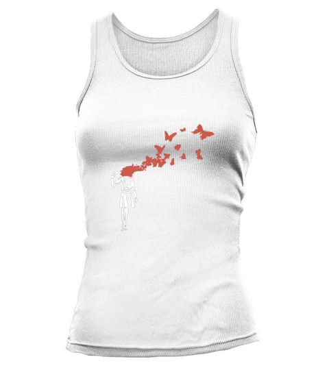 Banksy Headshot Butterfly - Mens Premium T-Shirt Tank top Woman