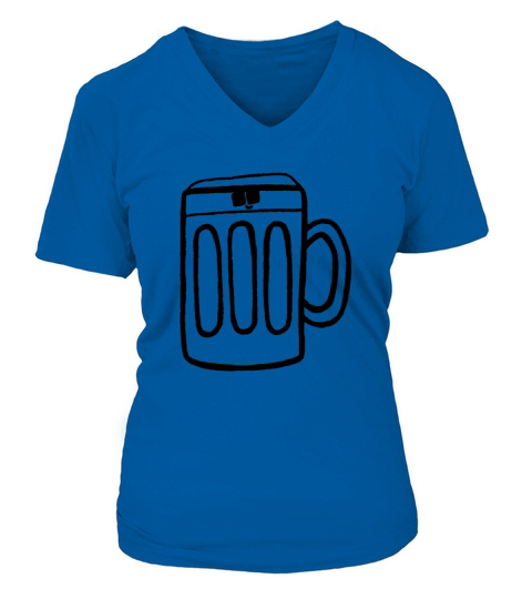 beer happy black alcohol party student stein alc Women's V-Neck T-shirt