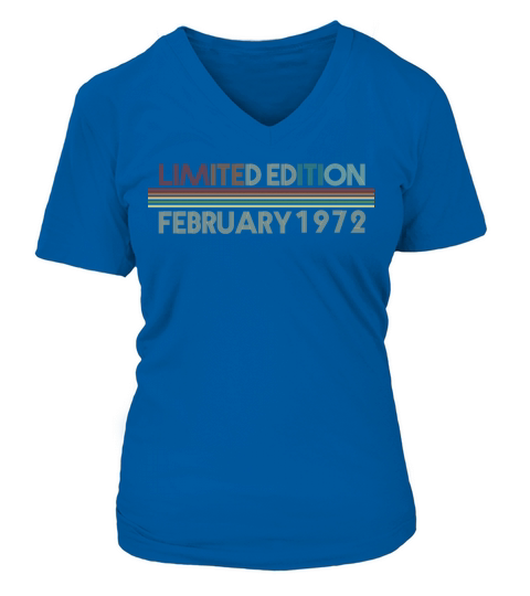 50th birthday February vintage 1972 gift idea V-neck T-Shirt Woman