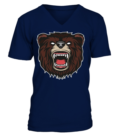 Bear Roar Bears Head Fun Nature Design Animal Gift Men's V-Neck T-shirt