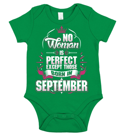 No Woman Is Perfect Born In September Short Sleeve Baby One-Piece