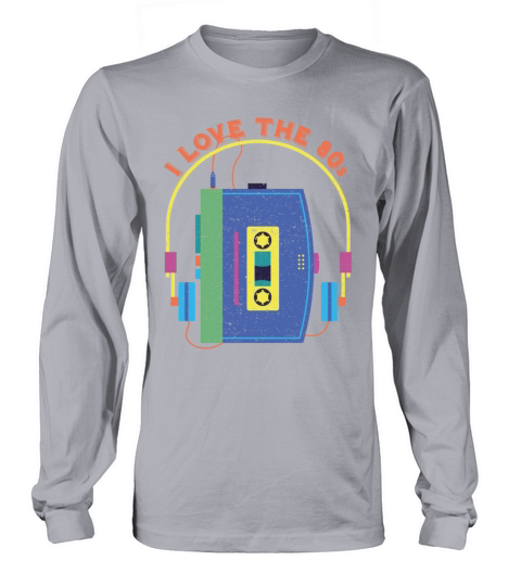 I Love the Eighties Distressed Print - Retro Gift Men's Long Sleeve