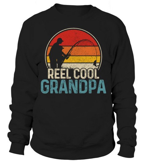 Reel Cool Grandpa Funny Vintage Fishing Fisherman Men's Sweatshirt